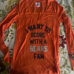 PINK Victoria's Secret Bright Orange Long Sleeve Tee